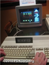 PDX Commodore Club Members Playing Amoeba Invaders