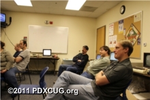 PDXCUG Members Watching Lode Runner Demo